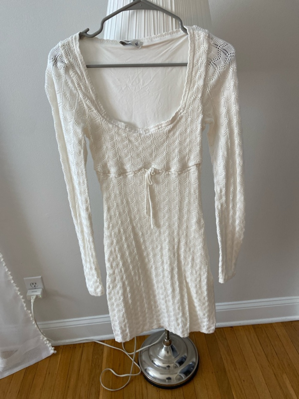 White Knit Long-Sleeve Dress - Women
